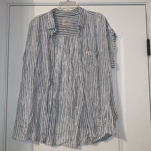 American Eagle blue striped shirt